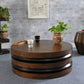 Bistripe Solid Wood Contemporary 90 CM Round Coffee Table