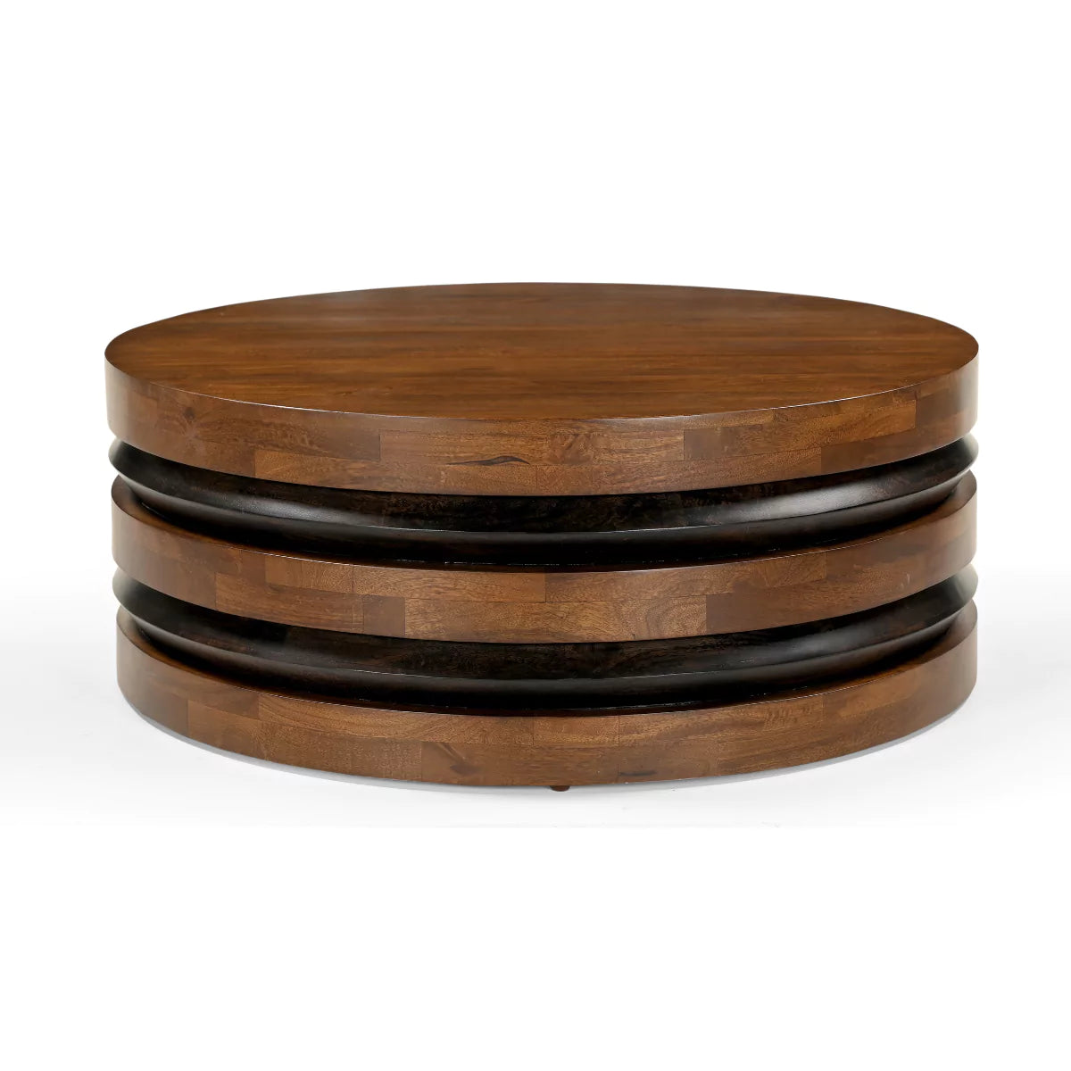 Bistripe Solid Wood Contemporary 90 CM Round Coffee Table