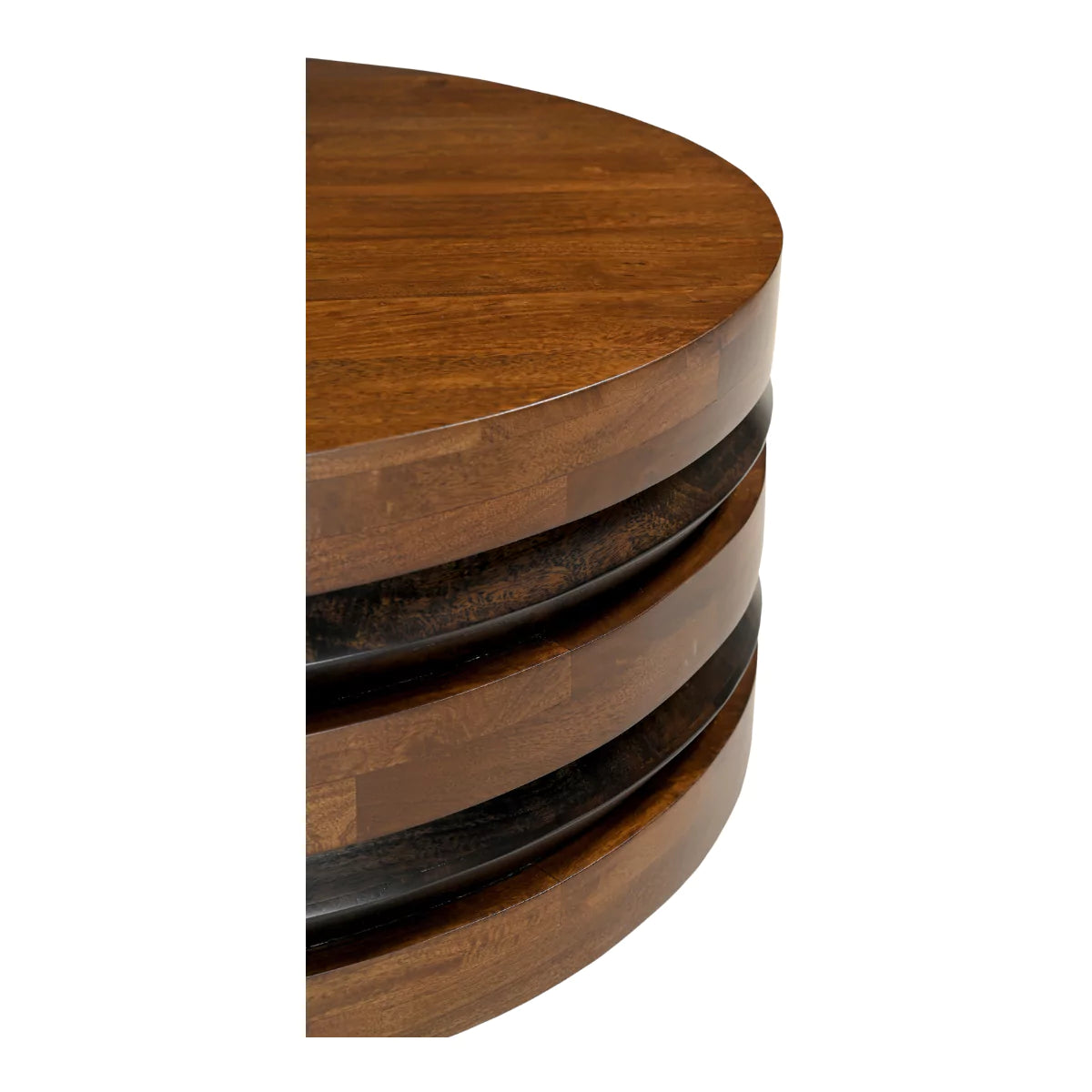 Bistripe Solid Wood Contemporary 90 CM Round Coffee Table