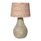 Artiglo Patterned Natural Mango Wood Table Lamp with Bulb (Without Shade)