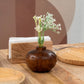 Botanica Handrafted Small Round Wooden Vase Centerpiece.