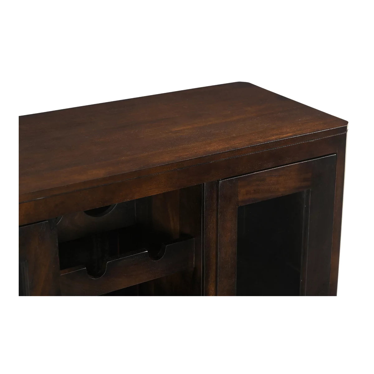 Browntique Solid Wood Modern Rustic Bar Cabinet