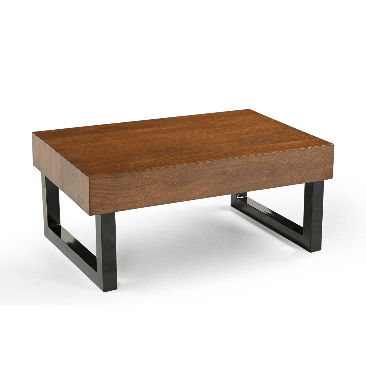 Browrect Modern Solid Wood Industrial Center Table