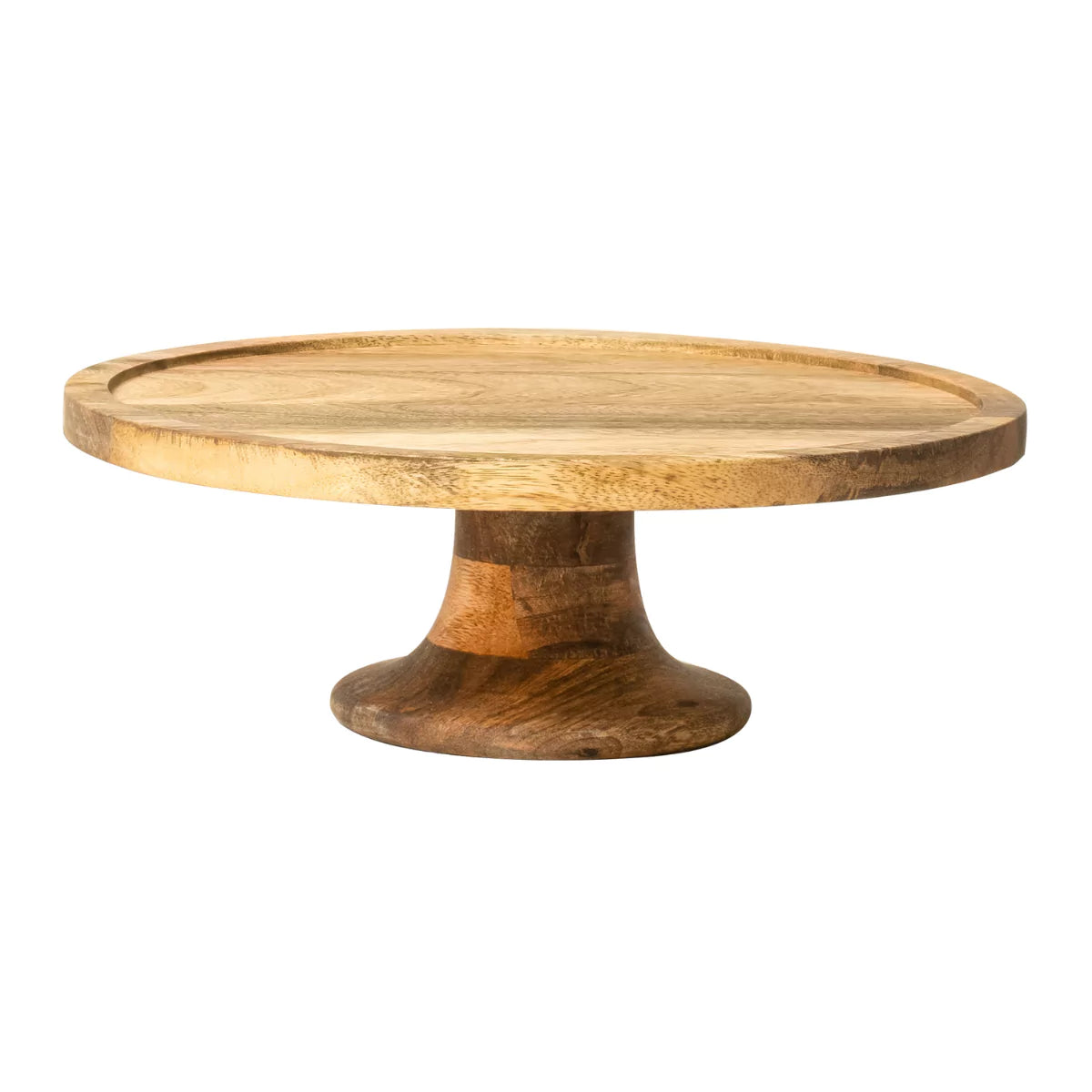 Dessora Round Wooden Cake Stand with Pedestal Base.