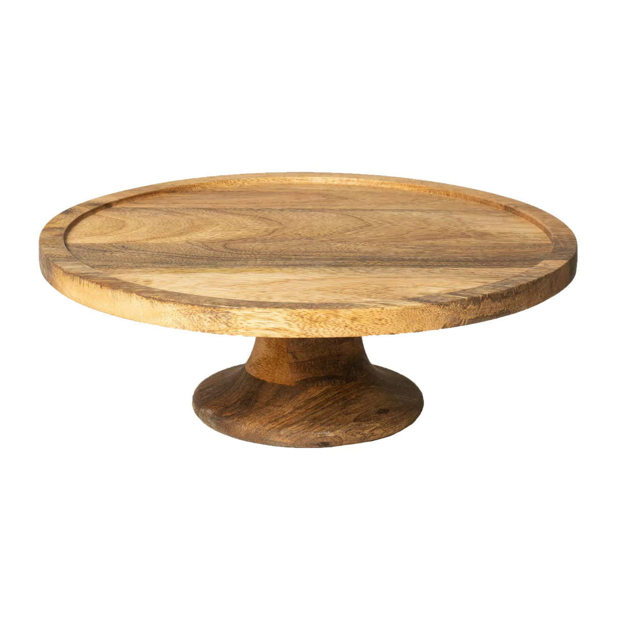 Dessora Round Wooden Cake Stand with Pedestal Base.