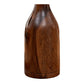 GrainFlow Small Bottle-Shaped Brown Wooden Vase.