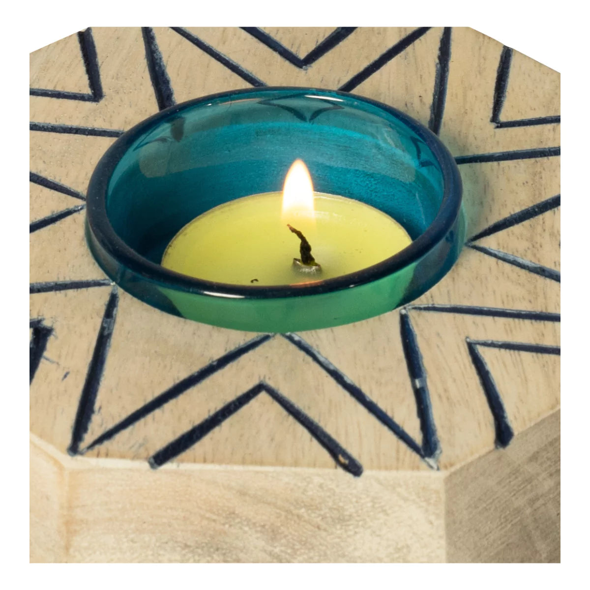 Hexora Modern Handcrafted Wooden Tealight Candle Holder.