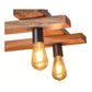 LumenCraft Rustic Reclaimed Wood Industrial 4 Bulb Chandelier