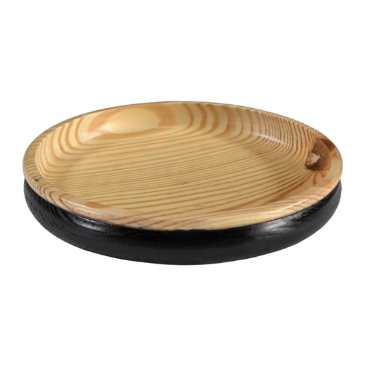 Majeesa Rustic Dual Tone Round Pine Wood Serving Platter