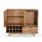 Mangonique Solid Wood Rustic Bar Cabinet