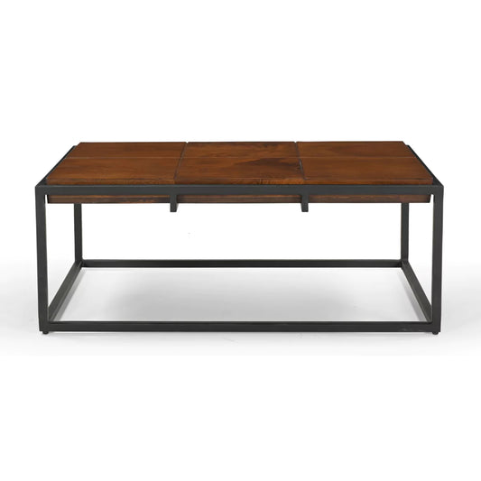 Metron Solid Wood Modern Rectangle Center Table