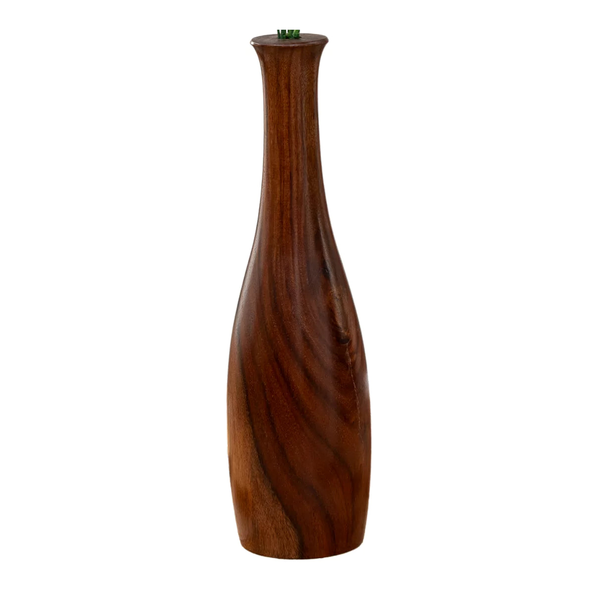 Modern Slim Neck Tall Wooden Vase for Table.