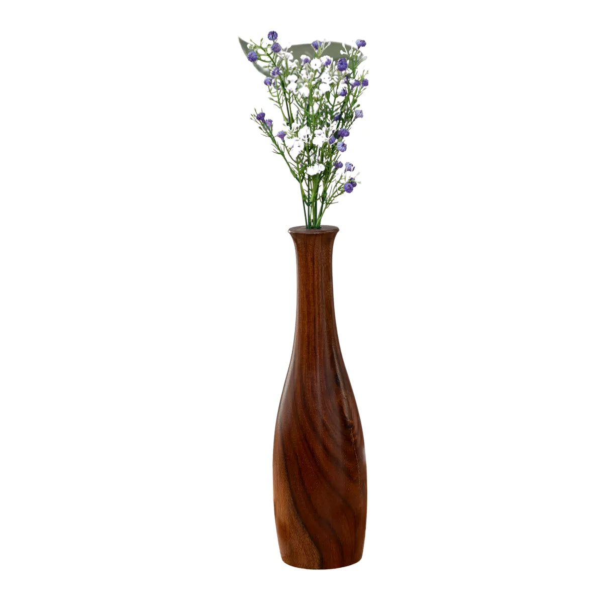 Modern Slim Neck Tall Wooden Vase for Table.