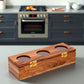 Multi Purpose Rustic Brown Wooden Dry Fruit Box with 3 Compartments.