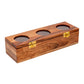 Multi Purpose Rustic Brown Wooden Dry Fruit Box with 3 Compartments.