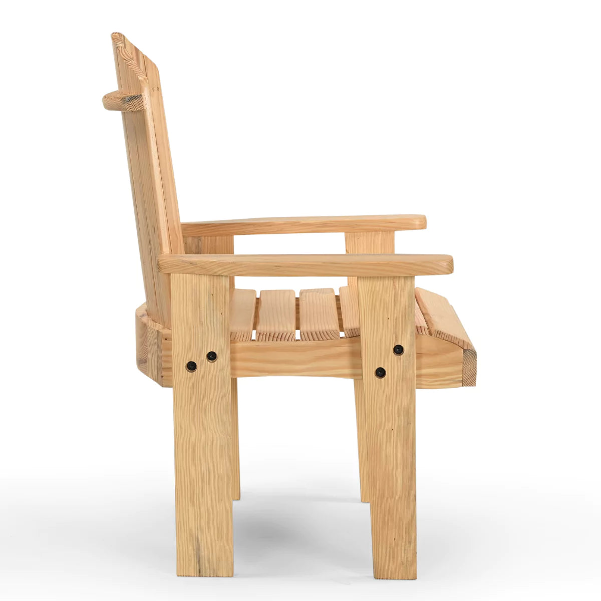 Pineslat Modern Solid Wood Patio Chair with Armrests