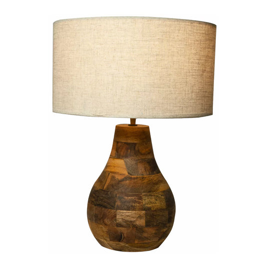 RusticRay Natural Contemporary Wooden Lamp with Bulb (Without Shade)