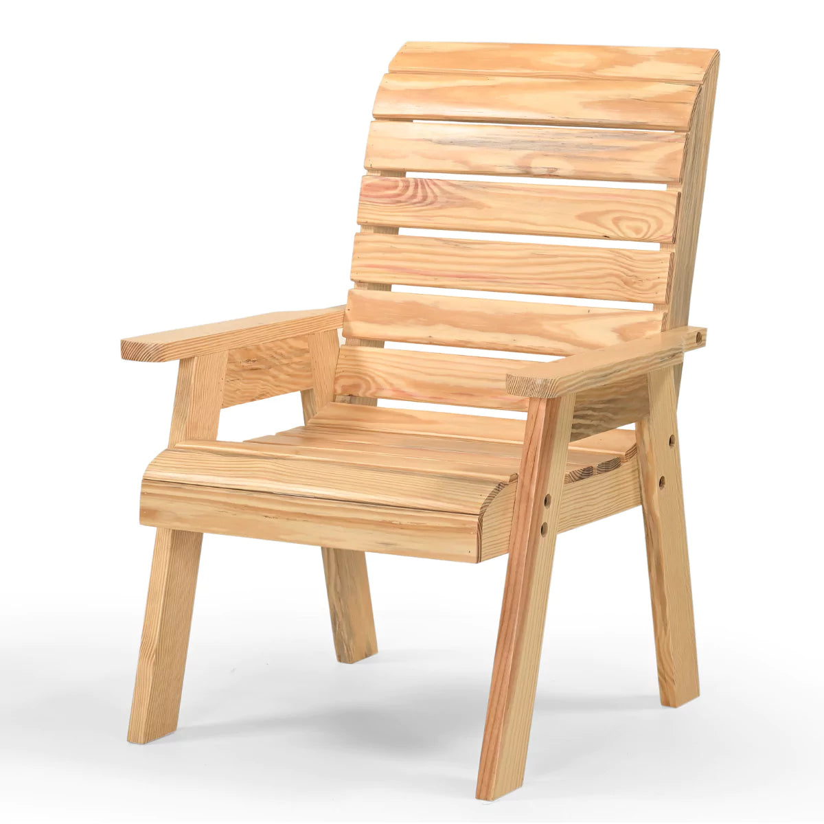 Rustico Slatted Solid Wood Outdoor Chair with Armrests