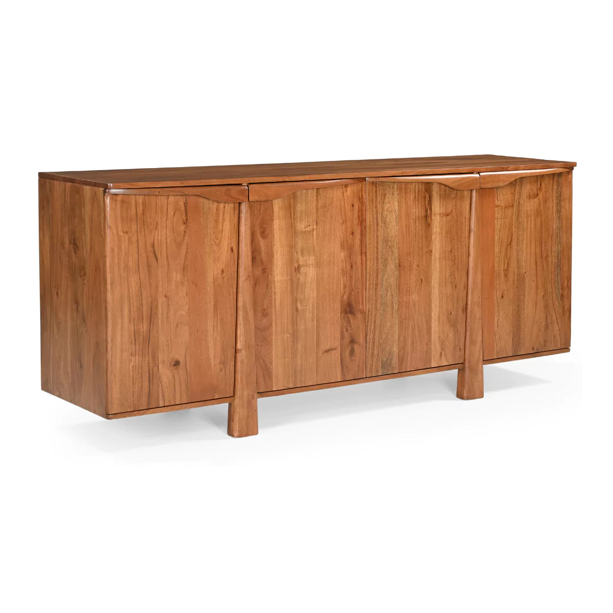 Rylith Large Solid Wood 4 Door Sideboard Cabinet