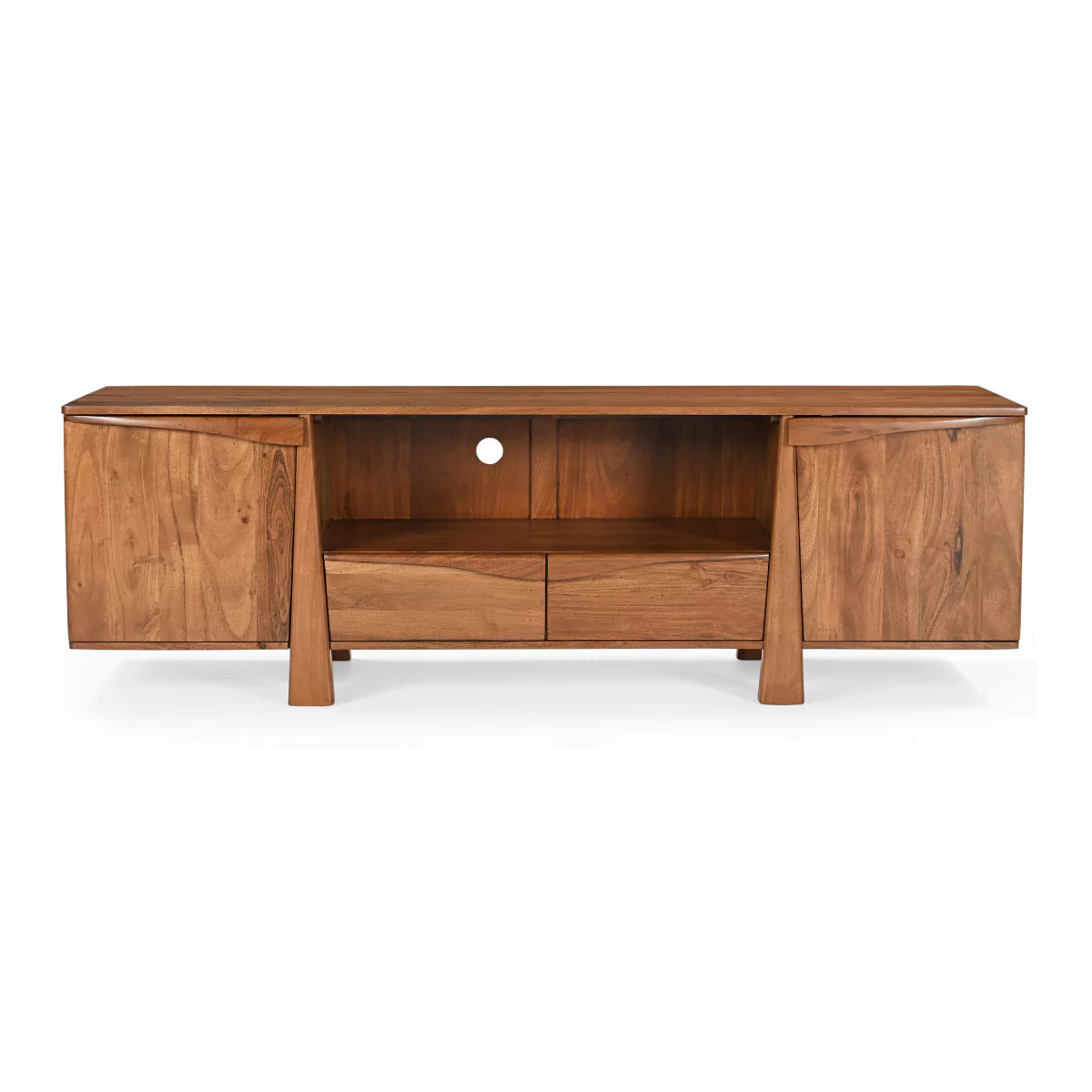 Rylith Solid Wood TV Unit With Storage