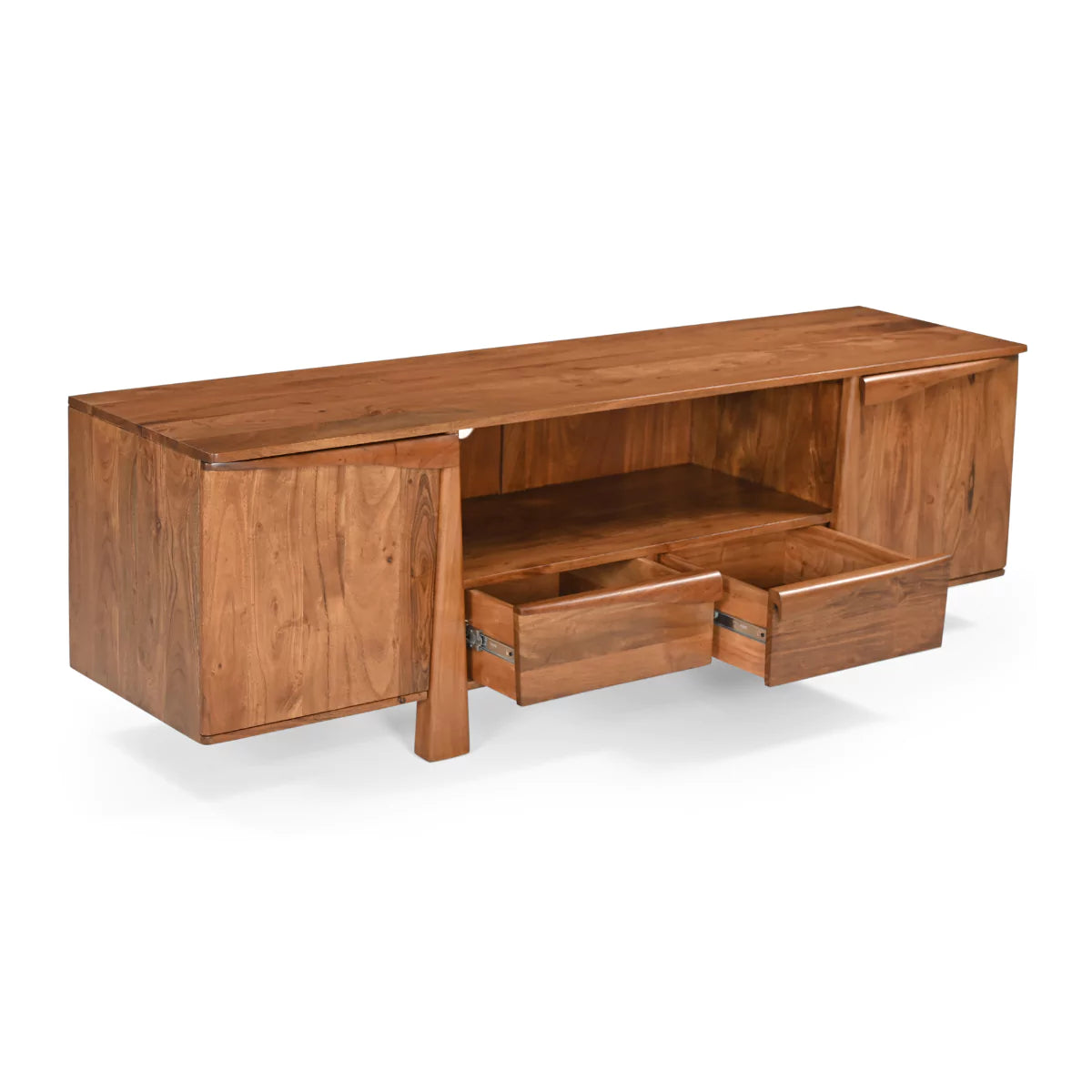 Rylith Solid Wood TV Unit With Storage