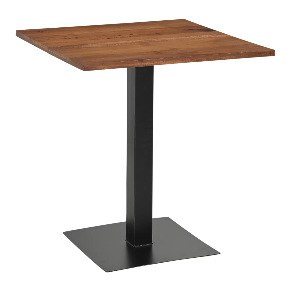 Solvix Dark Brown Mango Wood Square Cafe, Bistro, Restaurant & Bar Table for 4.