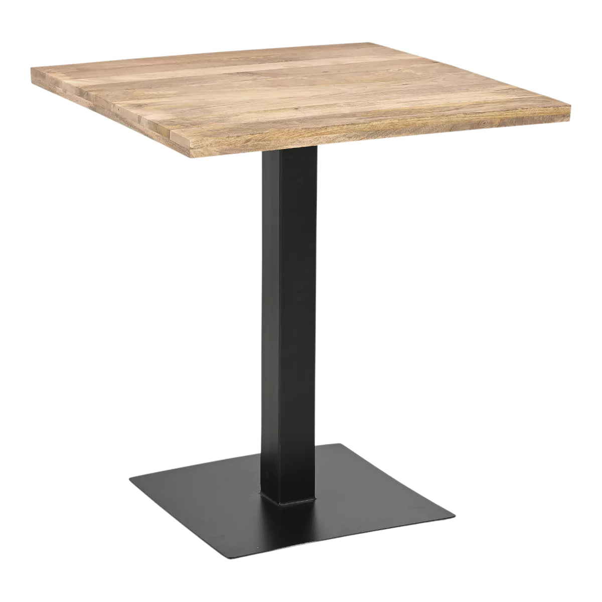 Solvix Natural Mango Wood Square Cafe, Bistro, Restaurant & Bar Table for 4.