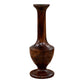 Tapered Style Small Pedestal Brown Wooden Vase for Table.