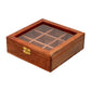 Traditional Brown Multi Purpose Wooden Spice Box for Kitchen with 9 Partitions.