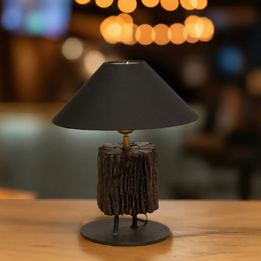 Treegleam Rustic Contemporary Natural Wooden Lamp With Bulb (Without Shade)