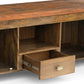 Twonique Solid Wood Rustic TV Unit With Storage