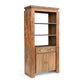 Twonique Solid Wood Rustic Tall Bookcase With Storage