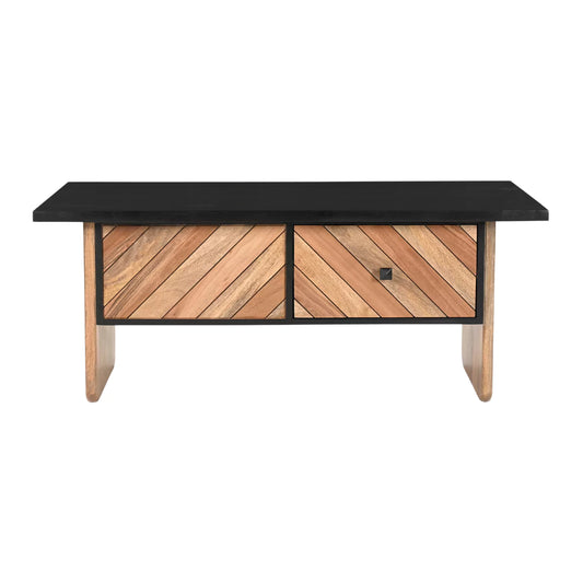 Zaritha Solid Wood 2 Drawer Coffee Table